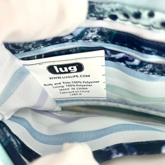 LUG “Splits” Wallet Navy Blue Sea Life Quilted RFID Compact Wallet - Picture 10 of 11